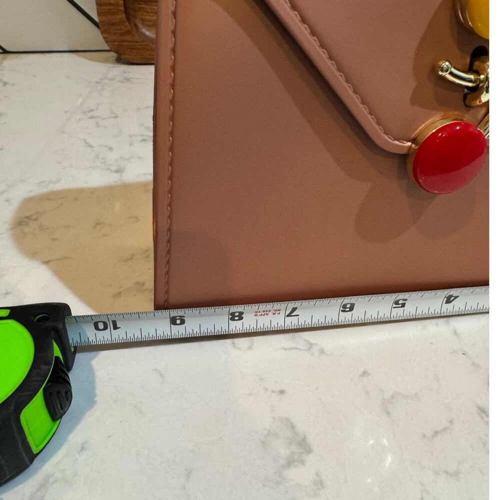 Chivah brand structured top handle handbag pink silicone with shoulder strap - Picture 9 of 9